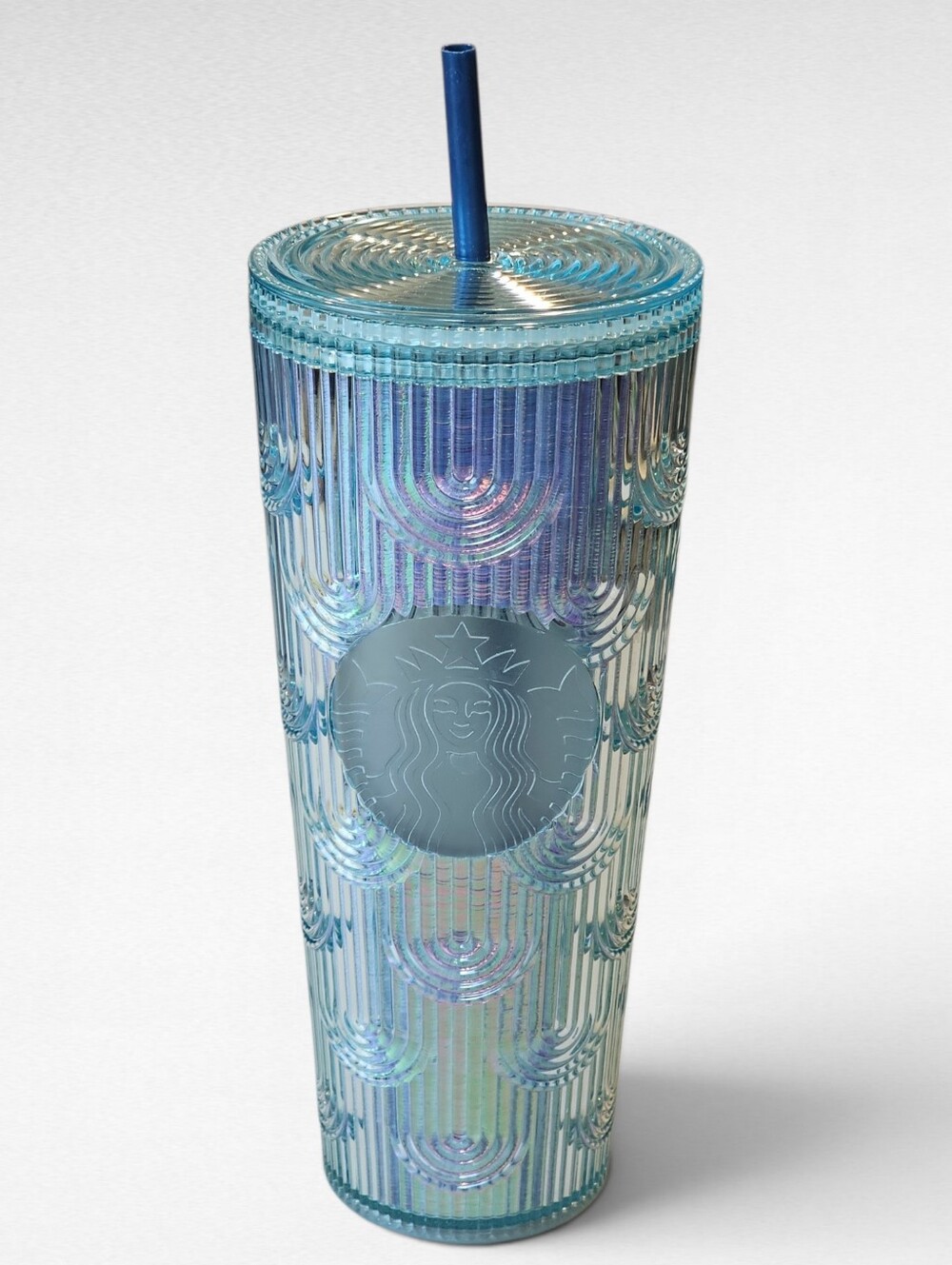 Starbucks Spring 2022 Iridescent Mermaid Scales Cold Tumbler with Straw 24oz